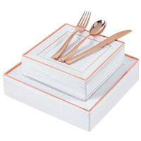 Assiettes en plastique carrées de 10 pouces, résistantes, transparentes, pour desserts/salades, élégantes, durables, idéales pour les mariages, les fêtes, la restauration