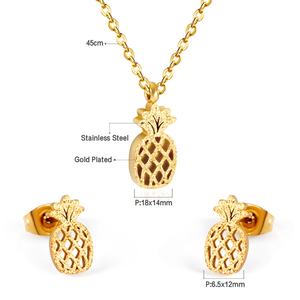 Bijoux fantaisie colorés, ensemble de boucles d'oreilles et pendentifs en acier inoxydable Anna Elsa pour femmes - Product Image 1