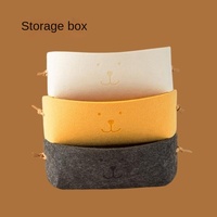 Panier de rangement multifonctionnel pliable en tissu non tissé brodé, style nordique, pour petits objets, plateau de table basse