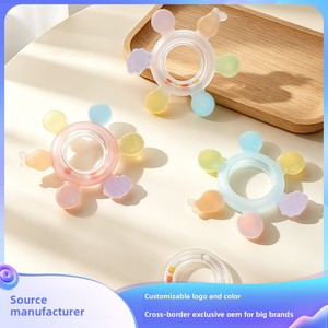 Anneau <span class=keywords><strong>de</strong></span> dentition apaisant en silicone <span class=keywords><strong>de</strong></span> qualité alimentaire, anti-sucette, best-seller transfrontalier pour bébés et nourrissons - Product Image 4