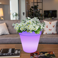 Pot de fleurs lumineux LED RGB à changement de couleur, grand format, pour extérieur, en plastique, avec télécommande, écologique, durable, pour la décoration intérieure