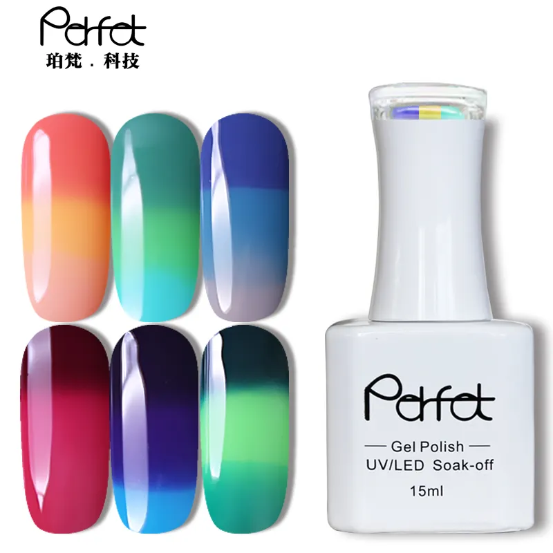 Nieuwe Collectie Magic Interessante Drie Kleur Veranderende Gel Polish Thermische Temperatuur Changing Color Nail Gel Polish