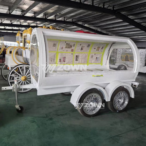 Remorque funéraire blanche à double essieu, carrosserie élégante et courbée pour les activités de transport commémoratif - Product Image 2