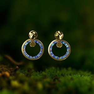 <b>Crystal</b> <b>Earrings</b> 316L Stainless Steel PVD Gold Plating Sustainable Resistant <b>Stud</b> Hoop Design - Product Image 3