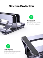 Support vertical pour ordinateur portable UGREEN à 2 emplacements, support de bureau réglable à double emplacement en aluminium, 17,3 pouces pour MacBook Pro Air Lenovo