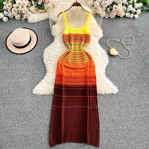 2025 <span class=keywords><strong>estate</strong></span> colore floreale sfumato Sexy da donna senza maniche senza maniche abiti a vita naturale moda Casual - Product Image 2