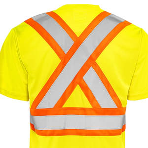 100% Polyester Hi Vis Reflective <b>Safety</b> T Shirt High Visibility <b>Roadway</b> Security Workwear Polo T Shirt - Product Image 6