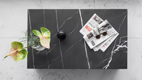 SAIDKOCC 40x40x40cm/30x30x51cm Table Basse De Luxe En Marbre Naturel pour Salon Chambre Carré/Rectangle Blanc Marron Noir
