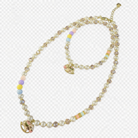 Collier pour animaux de compagnie élégant et tendance, avec perles de cristal colorées, plaqué cuivre, pendentif animal en or K, étanche, réglable, pour chiens et chats