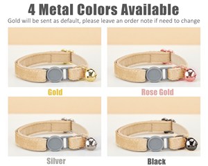 Collier pour chat personnalisé beige Breakaway Veet avec nœud papillon et laisse, gravure personnalisée du nom du chaton, boucle de sécurité, clochette dorée gratuite, pour femelle - Product Image 6