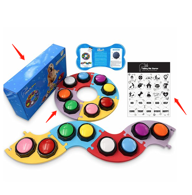 Multi-color Voice Recording Button High Quality Recordable Dog Button for Communication Pet Training Buzzer