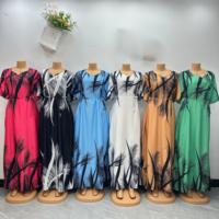 Nouvelle Robe de Soirée Africaine en Satin Grande Taille pour Femme 2026 – Modèle Bubu Ample Imprimé en Polyester Anti-Plis pour l'Été – Livraison Rapide