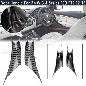 4 piezas de cubiertas para manijas de puerta de coche con textura de fibra de carbono, embellecedores protectores para el reposabrazos, para BMW Serie 3 y 4 F32 F34 F30 F35 - Product Image 1
