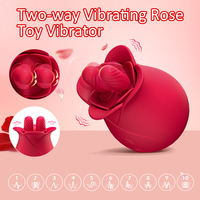 Doppelsprachiger Rosenblüten-Brust- und Vulva-Massager mit vibrierenden, neckenden und leckenden Funktionen – Elektrischer Vibrator für Frauen