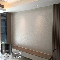 Peinture de finition acrylique Wufushan, texture velours, décoration murale intérieure, formule antibactérienne résistante à la moisissure, couleurs personnalisées