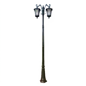 Farola Solar de Doble Cabezal Marrón con Diseño Ornamental para Jardín y Calle, IP66, Garantía de 10 Años - Product Image 1