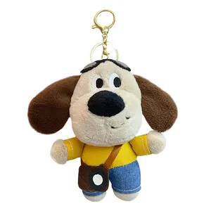 Baimao High quality wholesale cute plush cartoon dog keychain Kawaii Furry dog doll keychain bag pendant cartoon doll keychain