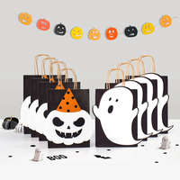 Sacs en papier kraft personnalisés à impression complète pour Halloween avec logo pour cadeau, bonbon, bougie, shopping et impression numérique sur cadre photo