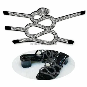 RS038 Vente à Chaud Style à la Mode Sandale Supérieure Cristal Doux Sandales pour Femmes Sangle