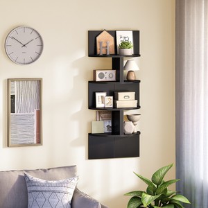 Estante de esquina HOOBRO montado en la pared, Juego de 2 estantes de esquina flotantes, estanterías de esquina de 4 niveles para decoración de pared en la sala de estar - Product Image 4