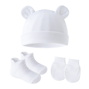 Juego de <span class=keywords><strong>manoplas</strong></span> <span class=keywords><strong>y</strong></span> calcetines para recién nacidos con orejas de bebé para niños <span class=keywords><strong>y</strong></span> niñas, <span class=keywords><strong>gorro</strong></span> de 0 a 6 meses - Product Image 5