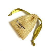 Sac de rangement personnalisé en faux toile de jute et lin pour bijoux, perles, bracelets, bagues et boucles d'oreilles avec logo imprimé