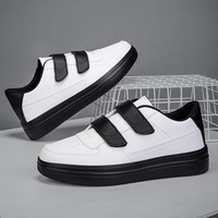 Chaussures décontractées pour hommes avec logo personnalisé, velcro, couleur unie, légères, confortables, blanches, noires, chaussures de marche tendance, OEM ODM Private