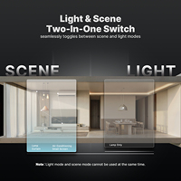 Interruptor de luz inteligente Moes Tuya EU UK Star Feather WiFi/ZigBee con cristal táctil, control por aplicación, 1/2/3/4 bandas, con cable neutro