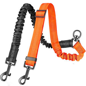 Correa doble para perros 2 en 1, correa ajustable, amortiguador elástico, sin enredos, divisor de entrenamiento dual, accesorio, correa para dos perros - Product Image 2