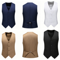 Gilet de Costume Classique Uni Col V pour Homme – Gilet Habillé Ajustable au Dos, Infroissable, Idéal pour les Affaires