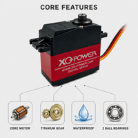 XQ-POWER Servo numérique à engrenages métalliques 35-40kg.cm 6.8V IP66 étanche 0.17s 180 degrés pour voitures RC 1/8 1/10, pièces d'avion, drift