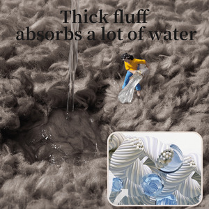 พรมเช็ดเท้ารูปสี่เหลี่ยมผืนผ้าสีน้ำตาลไอศกรีม ผลิตจากไมโครไฟเบอร์ ซึมซับน้ำได้ดี กันลื่น เหมาะสำหรับห้องน้ำ สไตล์มินิมอล - Product Image 2