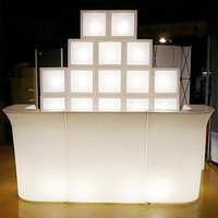 Table de bar moderne et antique, comptoir de bar mobile pour fête, mariage, éclairage clair, boîte de nuit, pub, comptoir de bar design