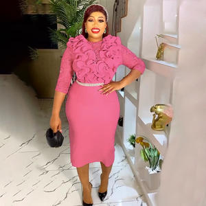 Châu Âu Và Mỹ Phụ Nữ Ăn Mặc Cho Đám Cưới Thanh Lịch Ankara Áo Phụ Nữ Quần Áo Với Vành Đai Giản Dị Gown Đảng Buổi Tối Ăn Mặc - Product Image 2