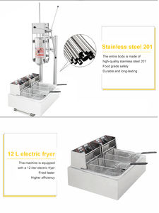 Machine à <span class=keywords><strong>churros</strong></span> <span class=keywords><strong>professionnelle</strong></span> en acier inoxydable 201, certifiée CE, pour usage commercial, machines à pâtisserie, machine à <span class=keywords><strong>churros</strong></span> maison - Product Image 2