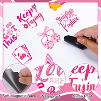 Aimant de réfrigérateur en papier rose personnalisé de haute qualité Aimants de réfrigérateur d'encouragement de la santé mentale pour la décoration de cuisine de bureau à domicile