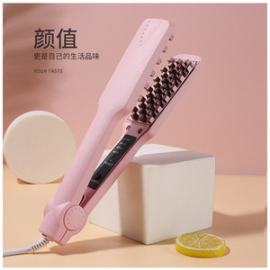 Plancha de pelo con revestimiento cerámico, ajuste de temperatura, iones negativos, estilizador de pelo eléctrico doméstico para mujeres - Product Image 3