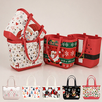 Tas Pantai EVA Cetak Logo Santa Claus Khusus Natal, Desain Berlubang Tahan Air, Kapasitas Besar, Hadiah Liburan Grosir
