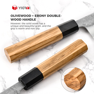 <span class=keywords><strong>Cuchillo</strong></span> <span class=keywords><strong>de</strong></span> Chef Profesional Personalizado OEM, <span class=keywords><strong>de</strong></span> Acero Inoxidable Ginsan, Acabado Japonés Nashiji, con Mango <span class=keywords><strong>de</strong></span> Madera <span class=keywords><strong>de</strong></span> Olivo - Product Image 4