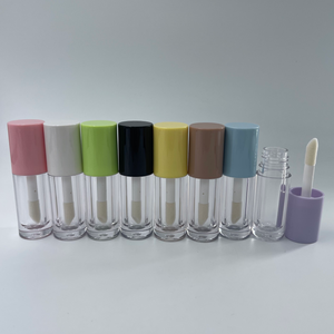 Tubes de gloss à lèvres personnalisés de 6 ml, conteneur transparent rond, emballage cosmétique pour rouge à lèvres avec un grand pinceau - Product Image 6