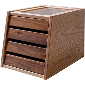 Solid wood multi-layer drawer storage box tea box tea ceremony accessories shelves desktop office finishing box