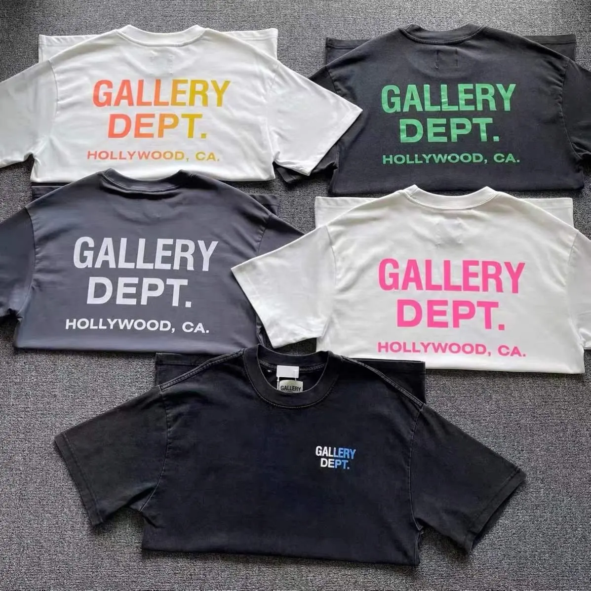 Top quality Washed Black Gallery dept T-shrit Factory thick fabric shirt tshirts men women unisex gallery dept Tshirts tee