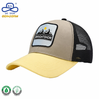 Casquette de baseball OEM à couleurs contrastées tendance Casquette de camionneur en tissu maillé respirant à 6 panneaux avec patch personnalisé pour enfants, adultes, vêtements de famille