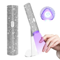 Lampe UV LED portable pour ongles, diamant 3W, mini lampe de séchage avec support, rechargeable sans fil, lumière UV pour un séchage rapide des ongles