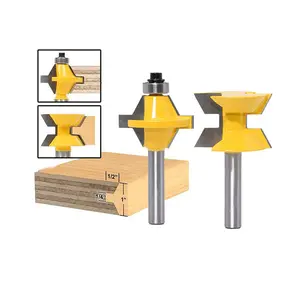 2 Buah 8Mm Shank Router Bit Set 120 Derajat Woodworking Groove Pahat Cutter Alat