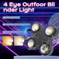 Projecteur LED COB DMX512 400W IP65 E27 à 4 yeux, blanc chaud Ra90, pour extérieur, effet blinder