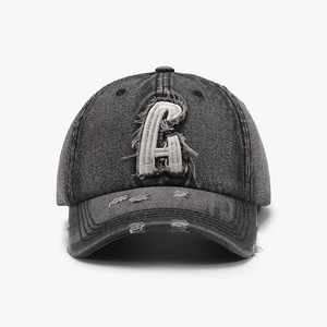 Casquettes de baseball personnalisées de haute qualité pour adultes, en coton denim, style vintage délavé, avec anneau en métal et logo brodé - Product Image 3