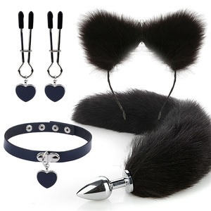 YPM colitas Anal queue de renard godemichet Anal Sexy en peluche chat oreille bandeau avec cloches collier ensemble Massage jouets sexuels pour femmes Couples - Product Image 4