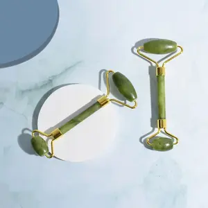 100% Vrouw Cadeau Massage Tool China Gezichtshuid Steen Roller Groene Natuurlijke Jade Roller