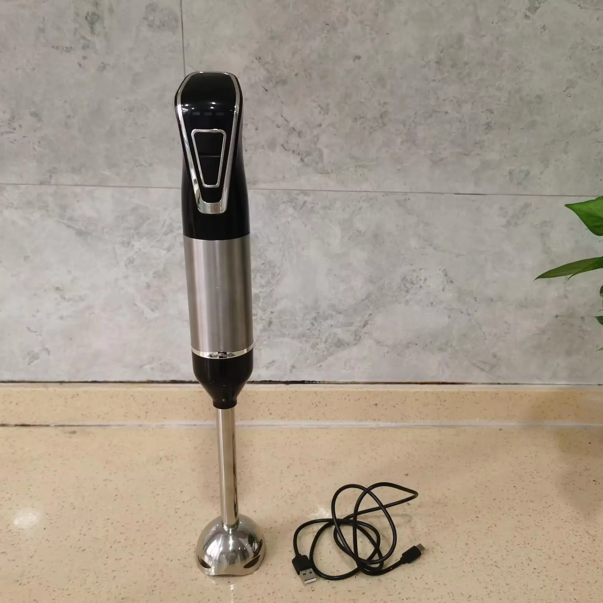 Rechargeable Powerful Immersion Cordless Hand Blender Portable Electric Hand Mixer Stick Blender with 21-speed